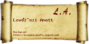 Lovászi Anett névjegykártya